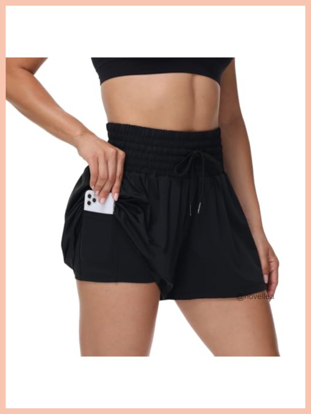 Flowy Athletic Skort High Waist 2-in-1 Workout Running Shorts with Pockets